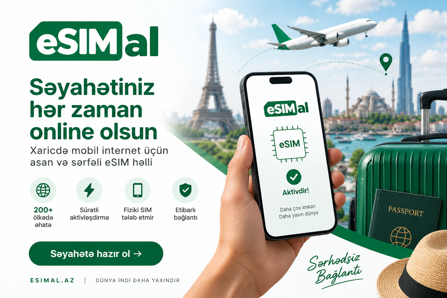 Esimal.az – Səyahət üçün eSIM və Xaricdə Mobil İnternet